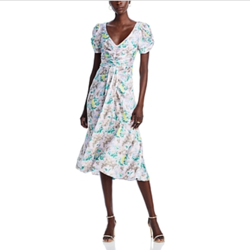 Cinq A Sept Light Washed Floral Walker Dress - Pastel Multi - 8- new with tags